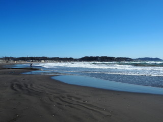 the beach of kamakura in JAPAN