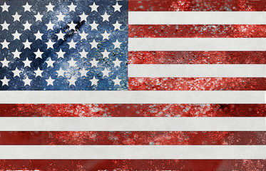 Unites States Flag Distressed Style