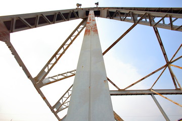 Structural steel bridge,Rama VI Bridge is a railway bridge over the Chao Phraya River in Bangkok,in...
