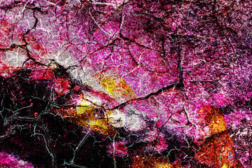 Surface texture with a lot of colors with a strong porous and cracked surface structure. For abstract backgrounds.
