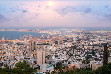 View of Haifa from the Bahai garden