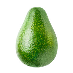 Whole avocado fruit, isolated on white background