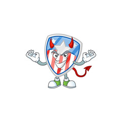 A cruel devil shield badges USA with star Cartoon character design