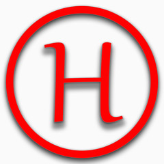 New h logo,Red color circle H logo,H icon,H logo