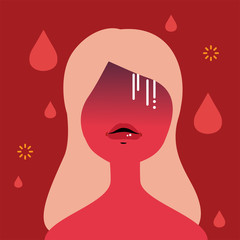 Vector - Woman have a period cramps.