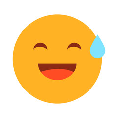 Emoji laughing vector isolated. Yellow emoticon illustration