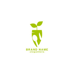 green restaurant logo,with negative space spoon and knife
