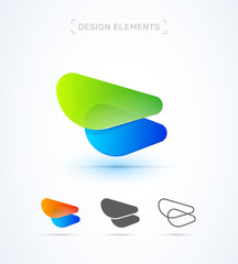 Vector abstract 3d airplane wing logo template