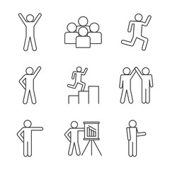 Isolated avatars line style icon set vector design