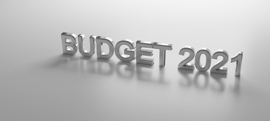 budget 2021 on white  background Concept for budget year 2021. 3d rendering.