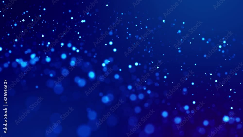 Aufkleber magic blue glowing particles flow in viscous liquid and bright glisten. science fiction. 4k 3d sci-f