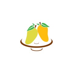 Mango in flat style. Mango vector logo. Mango