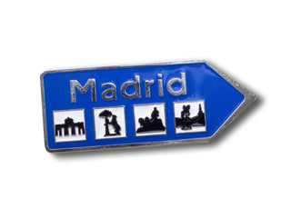 Madrid (Spain) souvenir refrigerator magnet isolated on white background