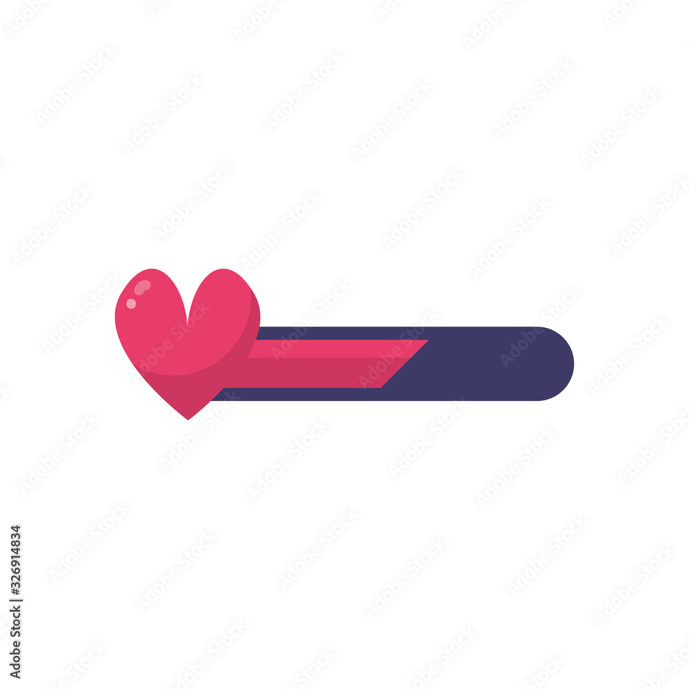 Poster isolated videogame heart bar line style icon vector design