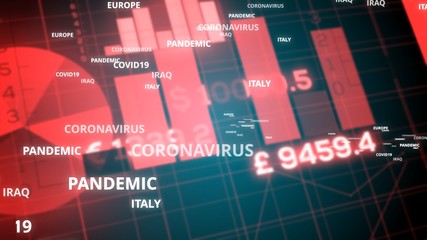 Stock market coronavirus concept background illustration. Financial Stock market crisis.