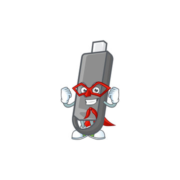 A friendly picture of flashdisk dressed as a Super hero