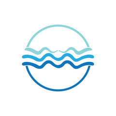 WATER WAVE SYMBOL AND ICON LOGO TEMPLATE