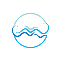 WATER WAVE SYMBOL AND ICON LOGO TEMPLATE