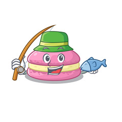 A Picture of happy Fishing strawberry macarons design