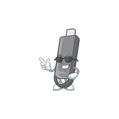 Super cool flashdisk mascot character wearing black glasses