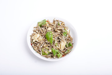 Stir fried dried fish with chili