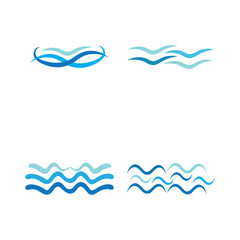 WATER WAVE SYMBOL AND ICON LOGO TEMPLATE