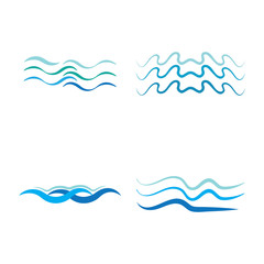 WATER WAVE SYMBOL AND ICON LOGO TEMPLATE