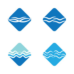 WATER WAVE SYMBOL AND ICON LOGO TEMPLATE
