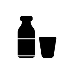 water glass water bottle icon. vector Simple modern icon design illustration.