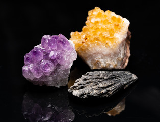 Amethyst, cyanite and citrine stones