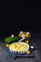 Spring egg salad chives and delicious mayonnaise.