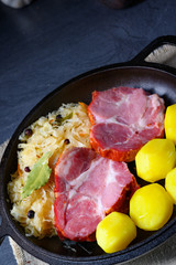 boiled sauerkraut and delicious saddle of pork