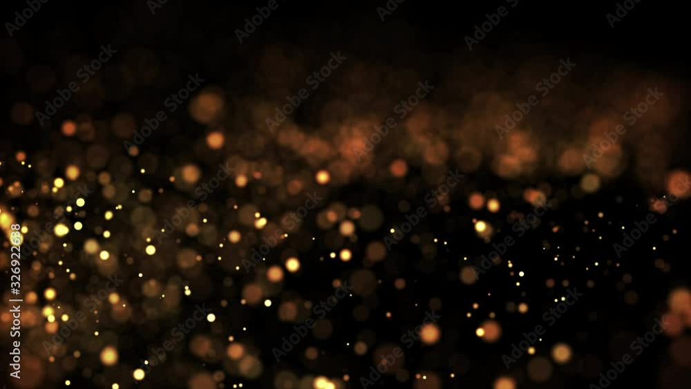Aufkleber gold glowing particles flow in viscous liquid and bright glisten. science fiction. 4k 3d sci-fi back