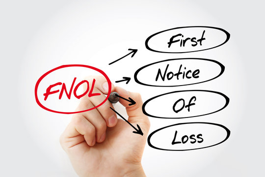 FNOL - First Notice Of Loss acronym, business concept background