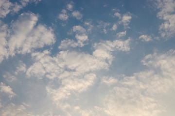 Blue sky background with white clouds	