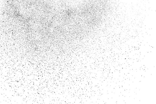 Black Grainy Texture Isolated On White Background. Dust Overlay. Dark Noise Granules. Digitally Generated Image. Vector Design Elements, Illustration, Eps 10.