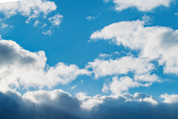 White clouds in a clear sky