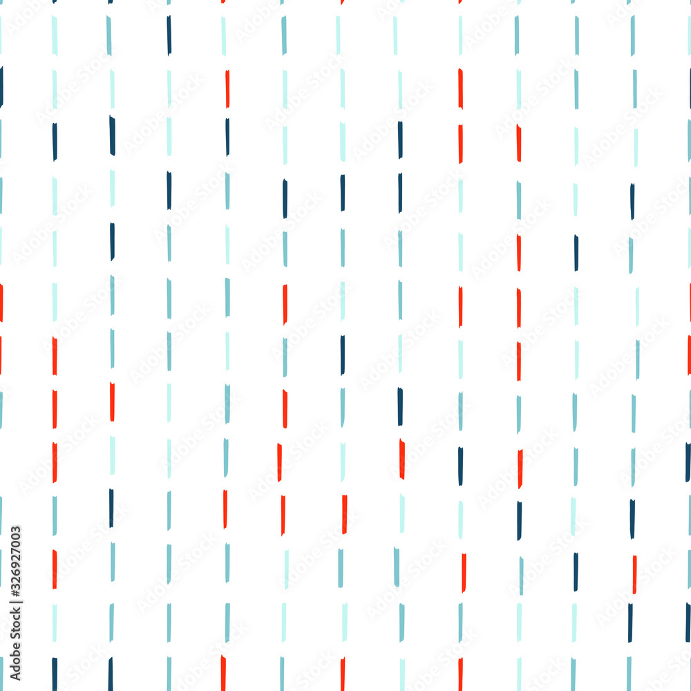 Poster Geometric vector seamless pattern with simple shapes . Hand drawn colorful marker marks -  lines on white background.