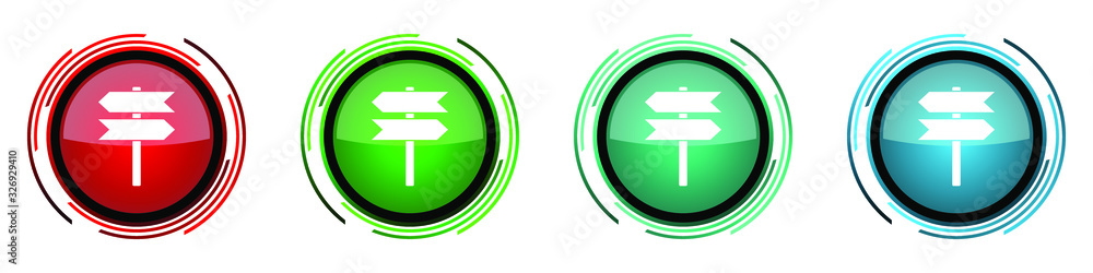 Poster signpost, information, post round glossy vector icons, set of buttons for webdesign, internet and mo