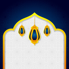 Arabic Islamic Lantern for Ramadan Kareem Eid Mubarak Background