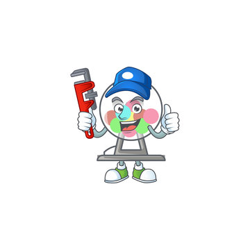 Smiley Plumber lottery machine ball on mascot picture style