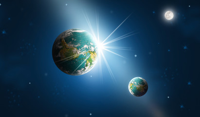 Earth day concept: view of earth from space