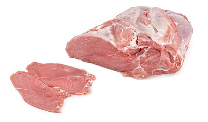 Veal Brisket - Raw Meat - Isolated on White Background