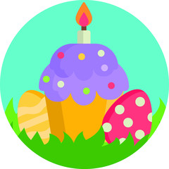 Ester spring icons vector illustration holidays