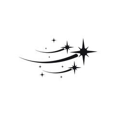 Black falling stars icon design. vector illustration