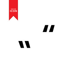 Quote mark icon vector. Simple design on trendy icon.