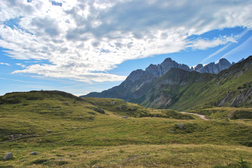 Panorama dal Passo Valles in Trentino Alto Adige