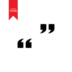 Quote mark icon vector. Simple design on trendy icon.