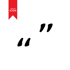 Quote mark icon vector. Simple design on trendy icon.