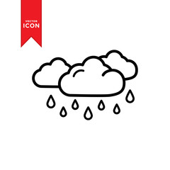Rain icon vector. Weather icon illustration. Flat design style on
